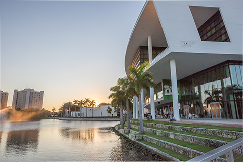 Exterior of the Student Center at the University of Miami Coral Gables Campus